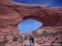 The north window arch trail leaves from the same parking lot as double arch. It looks like the eye of Ra... Arches Nat'l Park
