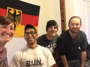 From the left, me, Travis (roommate) and Philipp (host) & Kiernan